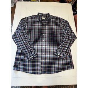 Oak Hill Mens 1XLT Plaid Long Sleeve Wrinkle Free Cool Dry Button Down Shirt